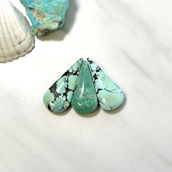 Large Mixed Teardrop Mixed Turquoise, Set of 3 Background