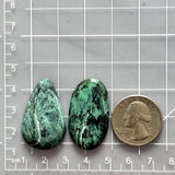 Large Deep Green Mixed Crescent Lake Variscite, Set of 2 Dimensions