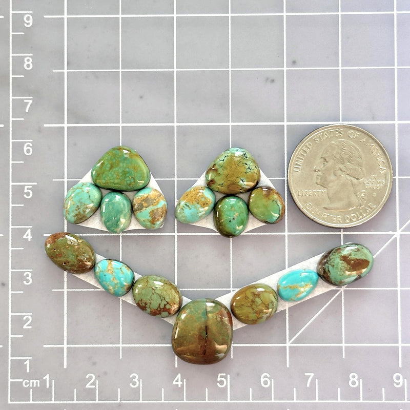 Small Mixed Mixed Tyrone Turquoise, Set of 15 Dimensions