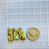 Medium Sea Green Mixed Treasure Mountain Turquoise, Set of 3 Dimensions