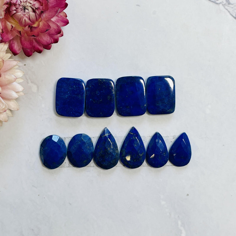Small Deep Blue Mixed Lapis Lazuli, Set of 10 Background
