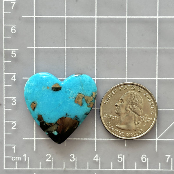 Large Sky Blue Heart Ithaca Peak Turquoise Dimensions