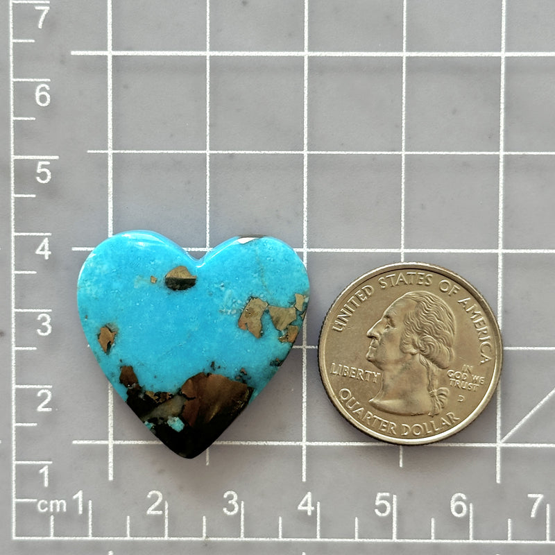 Large Sky Blue Heart Ithaca Peak Turquoise Dimensions