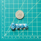 Small Ocean Blue Mixed Prince Egyptian Turquoise, Set of 4 Dimensions