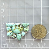Small Faint Blue Mixed Treasure Mountain Turquoise, Set of 9 Dimensions