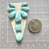 Small Sky Blue Mixed Namtso Lake Turquoise, Set of 9 Dimensions