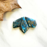 Large Ocean Blue Shield Ithaca Peak Turquoise, Set of 3 Background