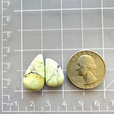 Small Light Yellow Teardrop Crescent Lake Variscite, Set of 2 Dimensions