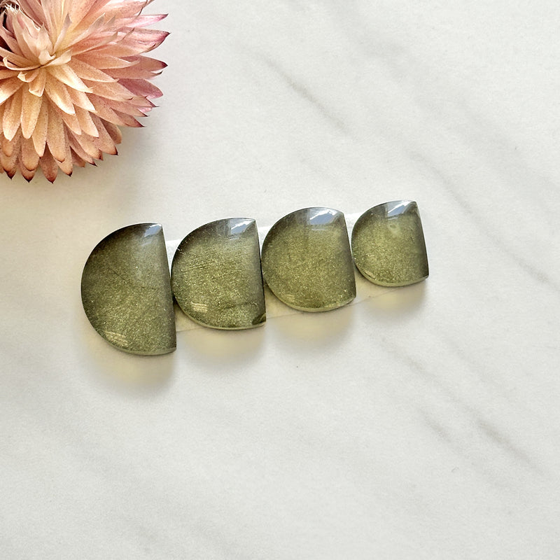 Medium Swamp Green Half Moon Rosarita, Set of 4 Background