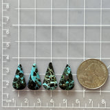 Medium Sky Blue Teardrop Blue Moon Turquoise, Set of 4 Dimensions