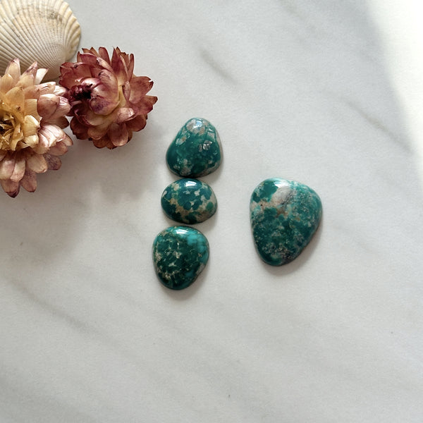 Small Mint Green Freeform Fox Turquoise, Set of 4 Background