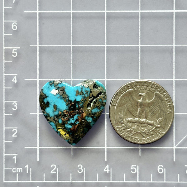Large Sky Blue Heart Ithaca Peak Turquoise Dimensions