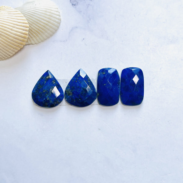 Medium Deep Blue Mixed Lapis Lazuli, Set of 4 Background