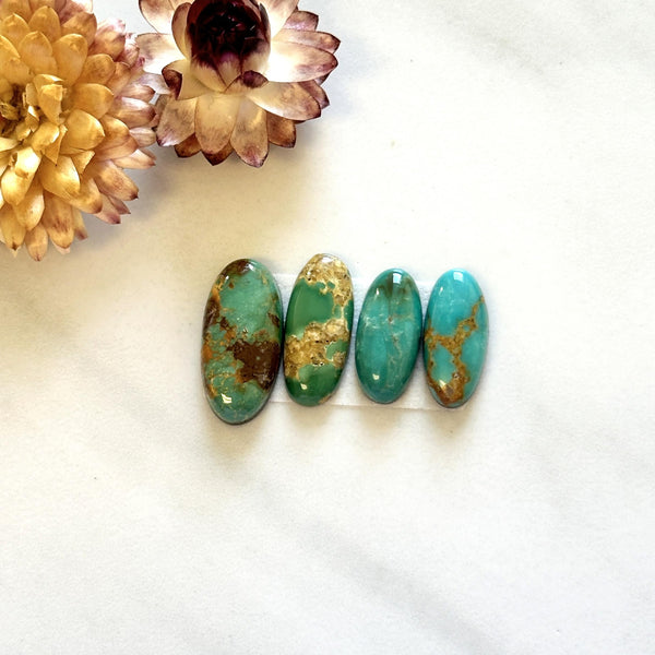 Medium Mixed Oval Royston Turquoise, Set of 4 Background