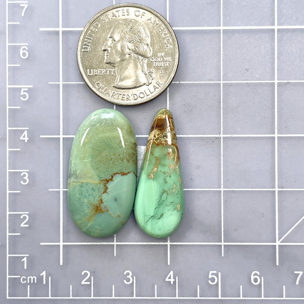 Large Mint Green Mixed Crescent Lake Variscite, Set of 2 Dimensions