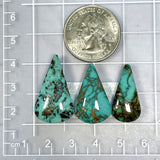 Large Ocean Blue Teardrop Yungai Turquoise, Set of 3 Dimensions