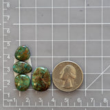 Small Deep Green Oval Number 8 Turquoise, Set of 4 Dimensions