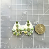 Small Lime Green Mixed Sonoran Lime Turquoise, Set of 16 Dimensions