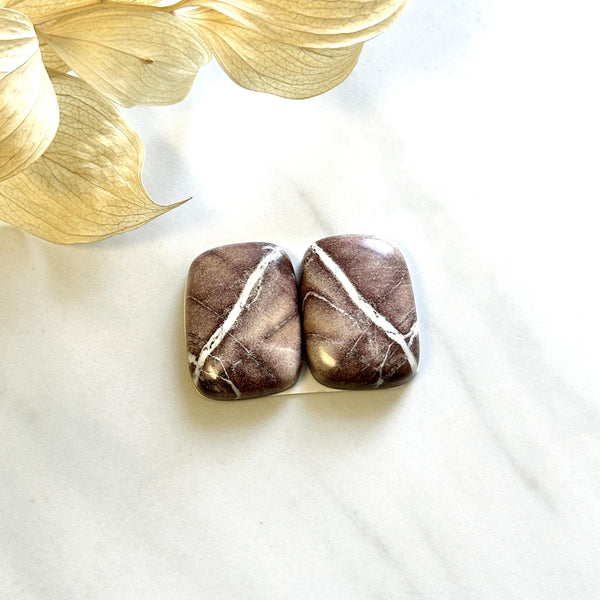 Large Red Freeform White Buffalo Dolomite, Set of 2 Background