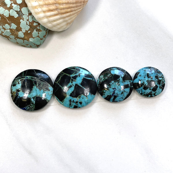 Medium Ocean Blue Round Yungai Turquoise, Set of 4 Background