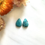 Small Ocean Blue Teardrop Carico Lake Turquoise, Set of 2 Background