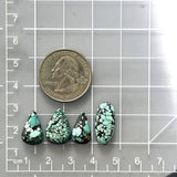 Small Sky Blue Mixed Yungai Turquoise, Set of 4 Dimensions
