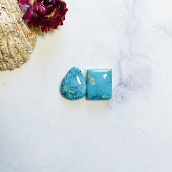 Small Sky Blue Mixed Lone Mountain Turquoise, Set of 2 Background