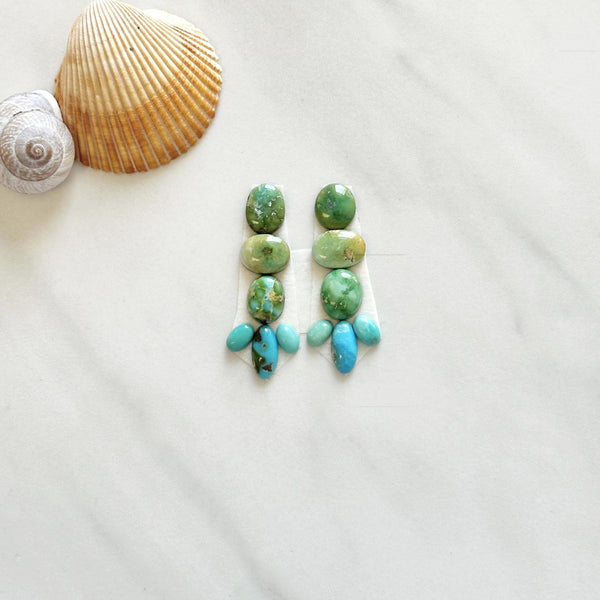 Small Mixed Mixed Mixed Turquoise, Set of 12 Background