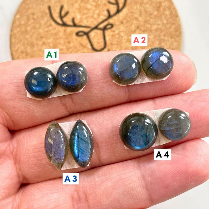 2. Medium Round Labradorite, Set of 2 - 102924