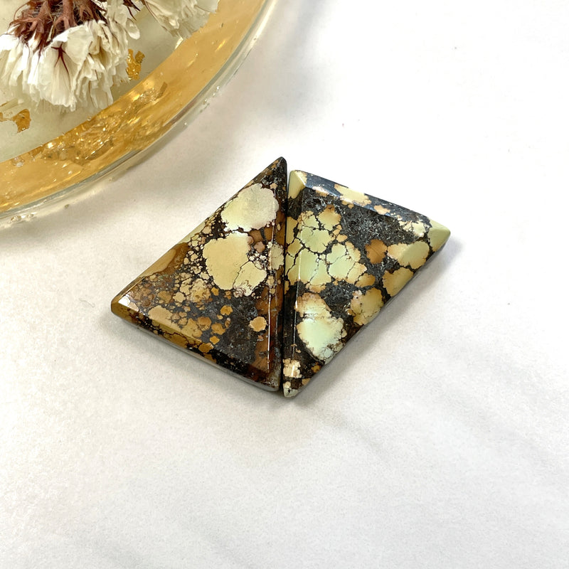 Large Earth Brown Triangle Giraffe Turquoise, Set of 2 Background