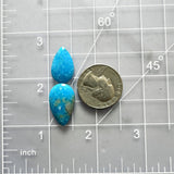 Medium Sky Blue Teardrop Ithaca Peak Turquoise, Set of 2 Dimensions