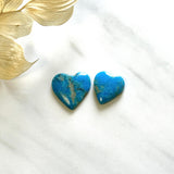 Medium Sky Blue Heart Ithaca Peak Turquoise, Set of 2 Background