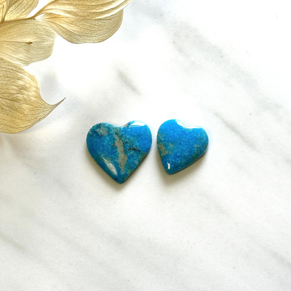 Medium Sky Blue Heart Ithaca Peak Turquoise, Set of 2 Background