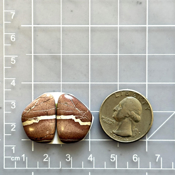 Medium Red Freeform White Buffalo Dolomite, Set of 2 Dimensions