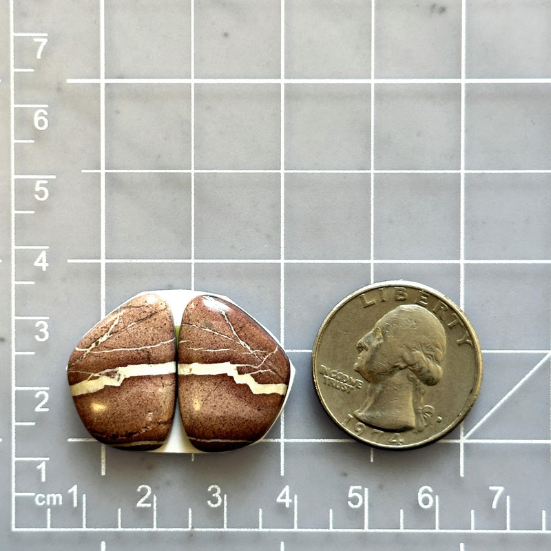 Medium Red Freeform White Buffalo Dolomite, Set of 2 Dimensions