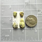 Small Light Yellow Teardrop Crescent Lake Variscite, Set of 4 Dimensions