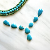 Small Sky Blue Teardrop Royston Turquoise, Set of 8 Background