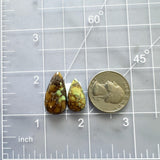 Medium Earth Brown Teardrop Treasure Mountain Turquoise, Set of 2 Dimensions