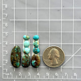 Small Mixed Mixed Number 8 Turquoise, Set of 9 Dimensions