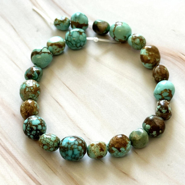 Sky Blue Number 8 Turquoise Nugget Beads Dimensions