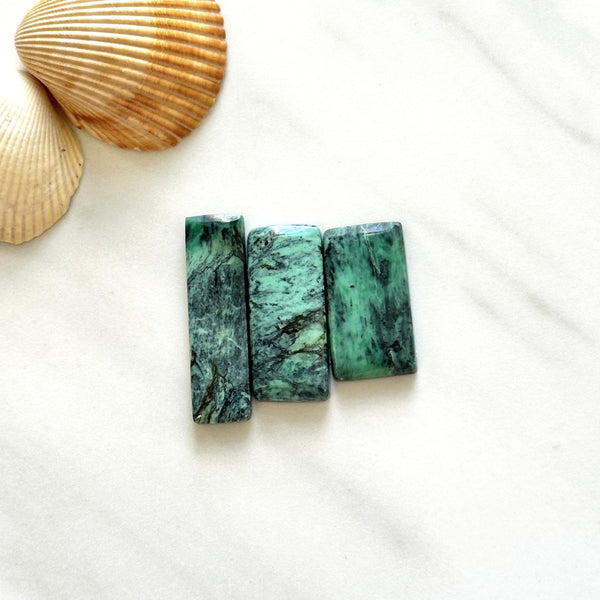 Large Deep Blue Bar Crescent Lake Variscite, Set of 3 Background