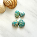 Medium Mint Green Freeform Fox Turquoise, Set of 4 Background