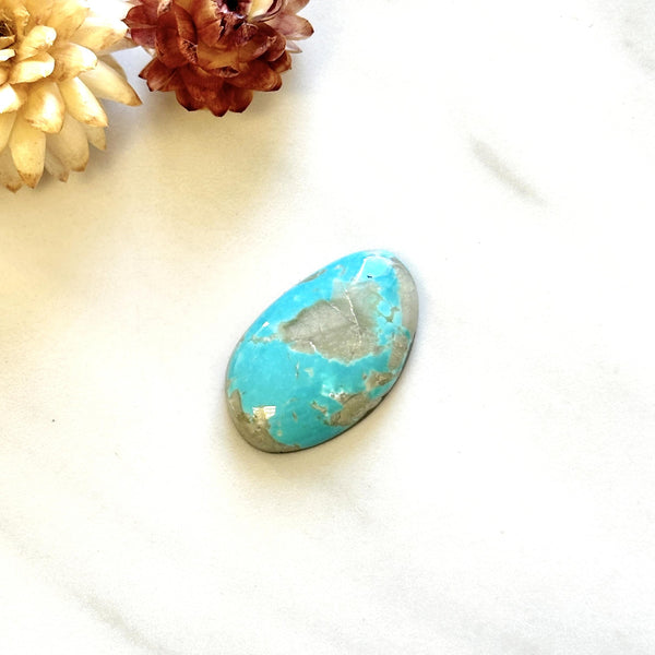 Large Sky Blue Freeform Number 8 Turquoise Background