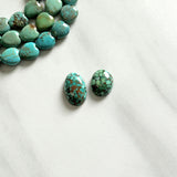 Medium Sea Green Oval Namtso Lake Turquoise, Set of 2 Background