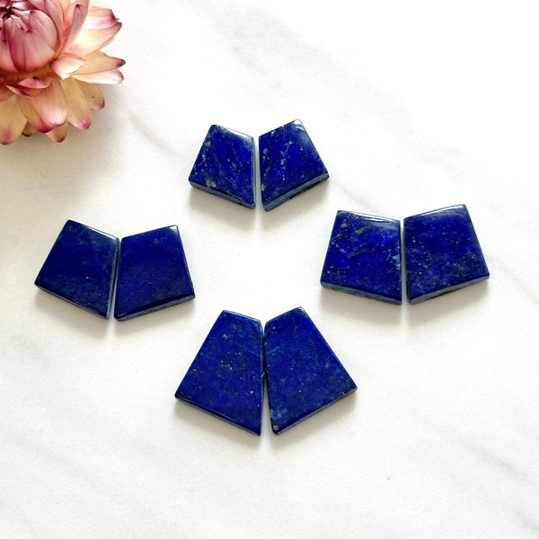 Small Deep Blue Trapezoid Lapis Lazuli, Set of 8 Background