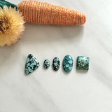 Small Sky Blue Mixed Yungai Turquoise, Set of 5 Background