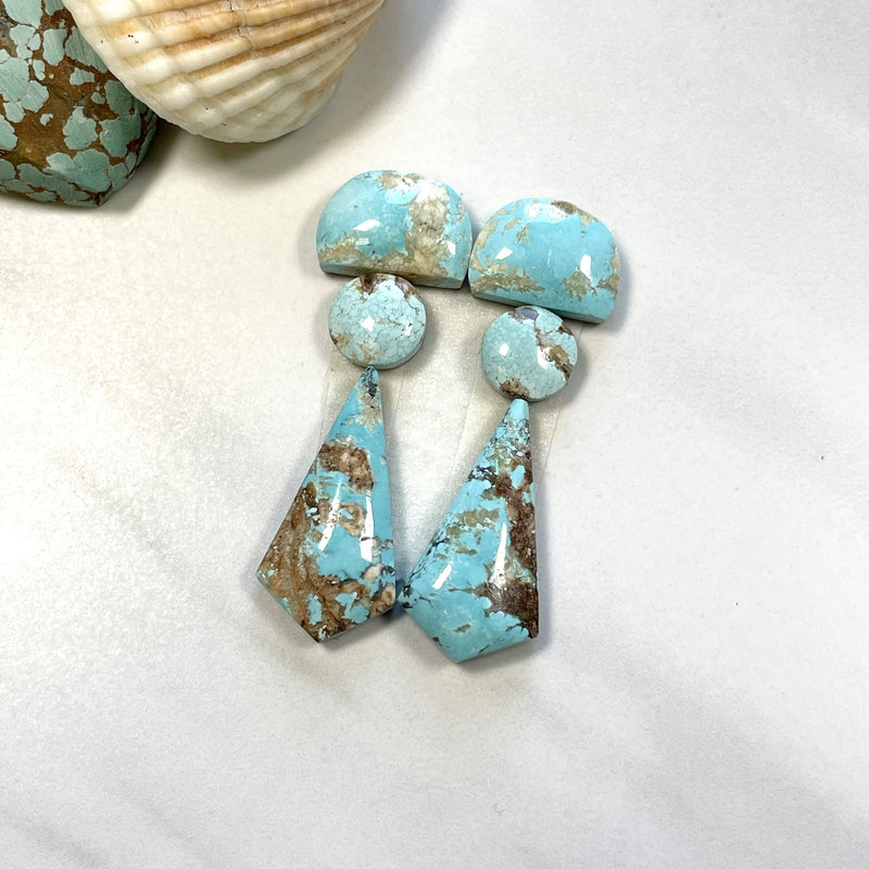 Medium Sky Blue Mixed Sand Hill Turquoise, Set of 6 Background