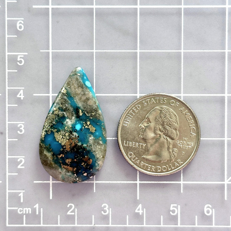 Large Ocean Blue Teardrop Ithaca Peak Turquoise Dimensions