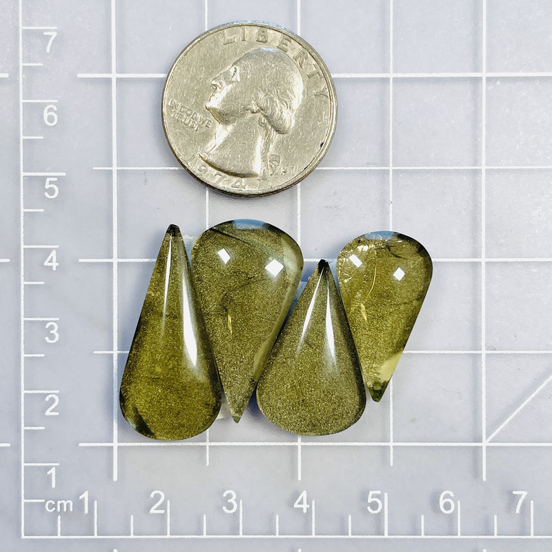 Large Swamp Green Teardrop Rosarita, Set of 4 Dimensions