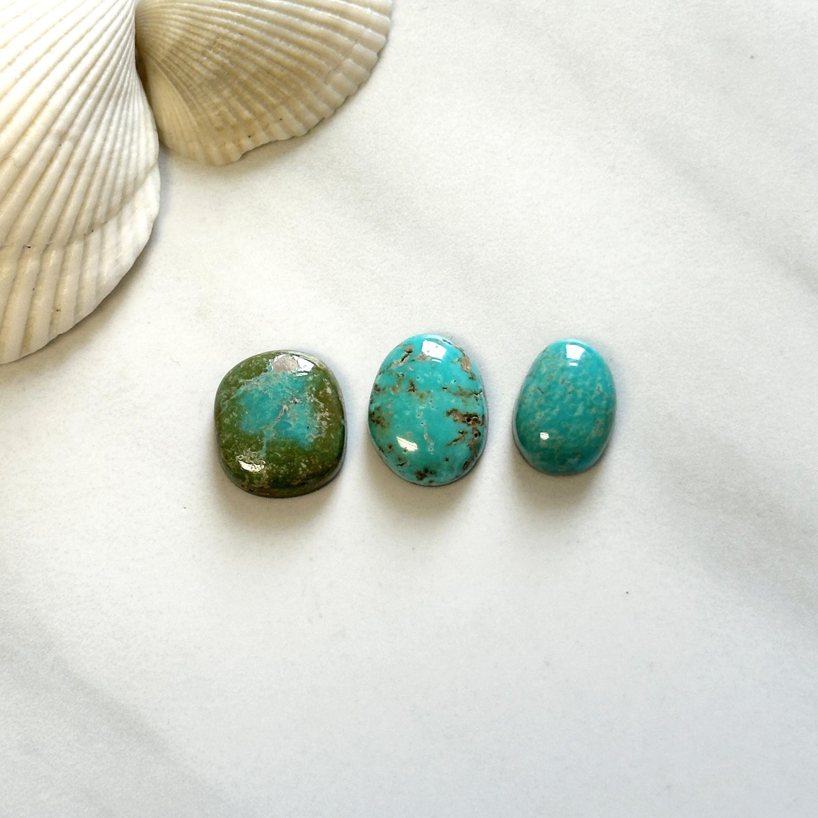 Small Sky Blue Mixed Lone Mountain Turquoise, Set of 3 - Turquoise